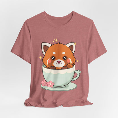 Kawaii Red Panda T-Shirt, Cute Tea Lover Gift