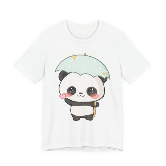 Kawaii Panda Umbrella T-Shirt – Cute Rainy Day Tee