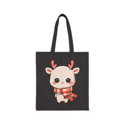 Kawaii Reindeer Christmas Tote Bag for Cozy Holiday Cheer