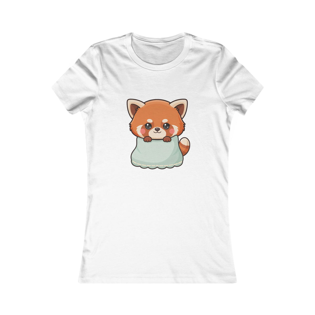 Kawaii Red Panda Women's Tee, Cozy Blanket Animal Shirt
