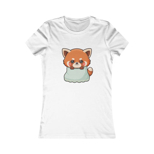 Kawaii Red Panda Women's Tee, Cozy Blanket Animal Shirt