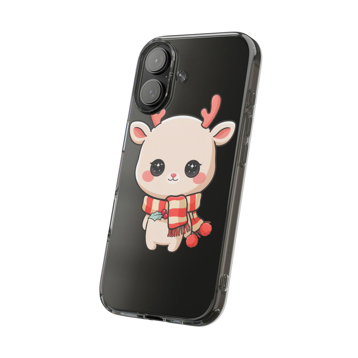 Christmas Reindeer Phone Case, Cute Kawaii Holiday Gift