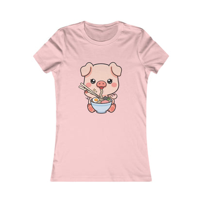Kawaii Pig Ramen Tee for Cute Foodie Fans