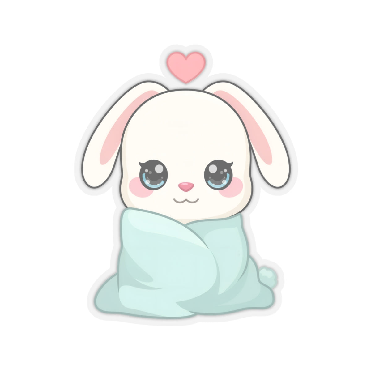 Cozy Bunny Sticker, Kawaii Blanket Buddy