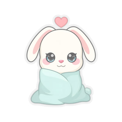 Cozy Bunny Sticker, Kawaii Blanket Buddy