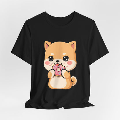 Kawaii Shiba Inu Donut Unisex Jersey Short Sleeve Tee