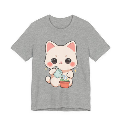 Kawaii Cat Gardening T-Shirt for Plant Lovers