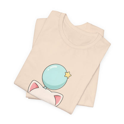 Kawaii Cat Balloon T-Shirt, Cute Chibi Kitty Tee