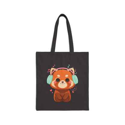 Kawaii Red Panda Tote Bag for Music Lovers