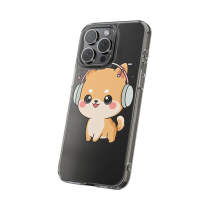 Kawaii Shiba Inu Phone Case – Music Lover Clear Case