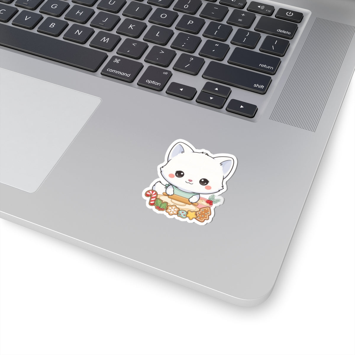 Christmas Fox Sticker: Kawaii Arctic Baker