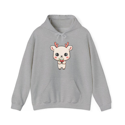 Kawaii Reindeer Hoodie, Cute Christmas Sweatshirt
