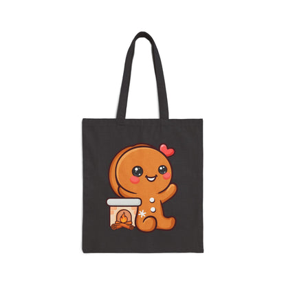 Gingerbread Christmas Tote Bag, Cute Kawaii Holiday Gift