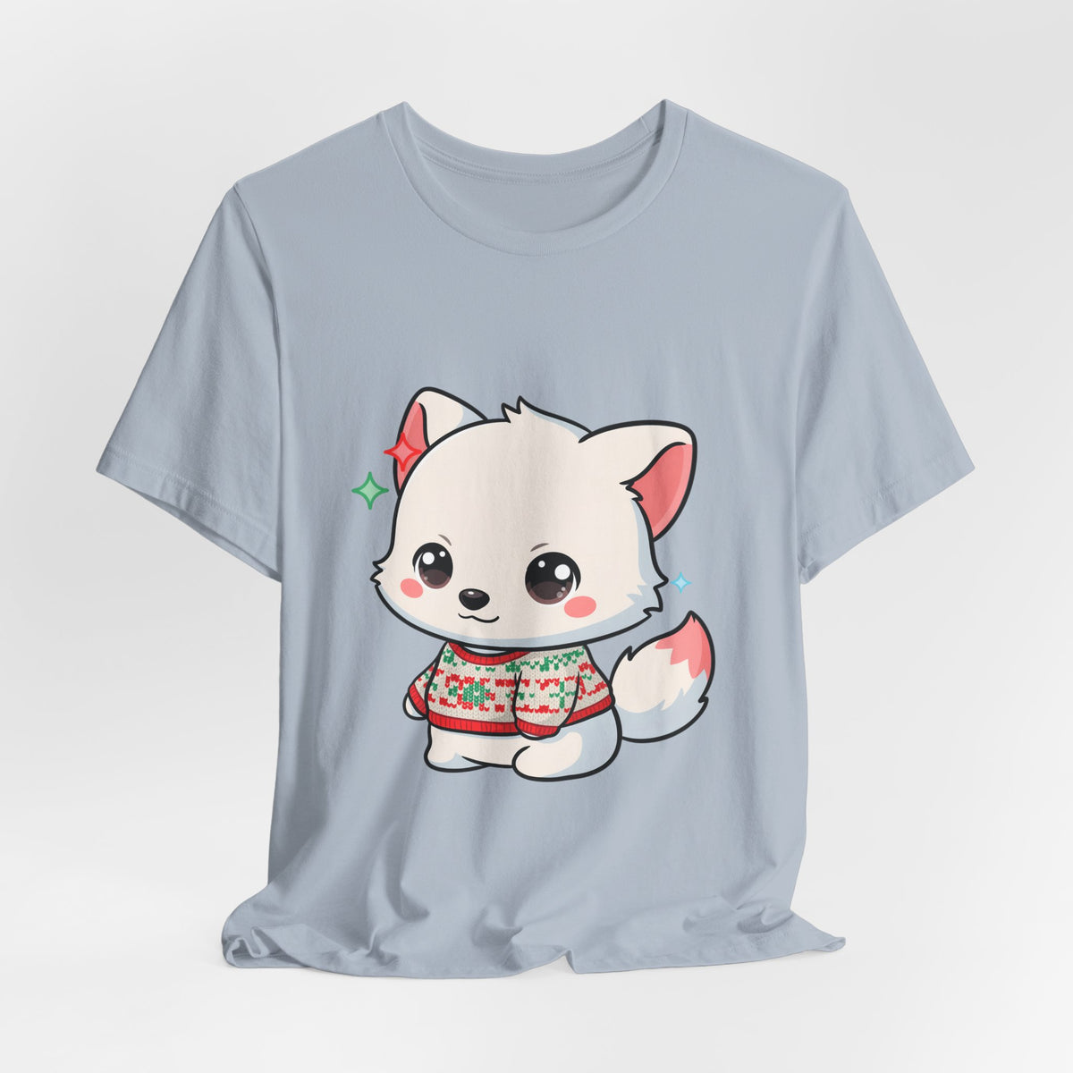 Kawaii Arctic Fox Christmas T-Shirt for Cute Holiday Fans