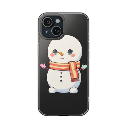 Kawaii Snowman Phone Case – Cute Christmas Clear Case
