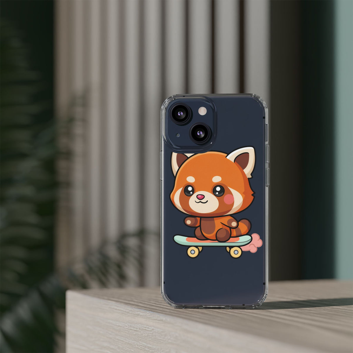 Red Panda Skateboard Phone Case, Cute Kawaii Style