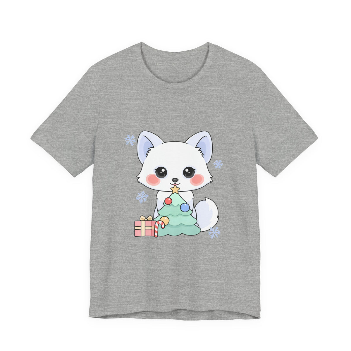 Kawaii Christmas Fox T-Shirt for Cozy Holiday Decorating