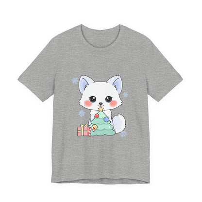 Kawaii Christmas Fox T-Shirt for Cozy Holiday Decorating