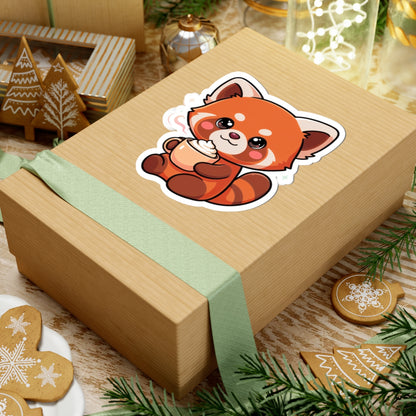 Kawaii Red Panda Latte Sticker for Coffee Lovers