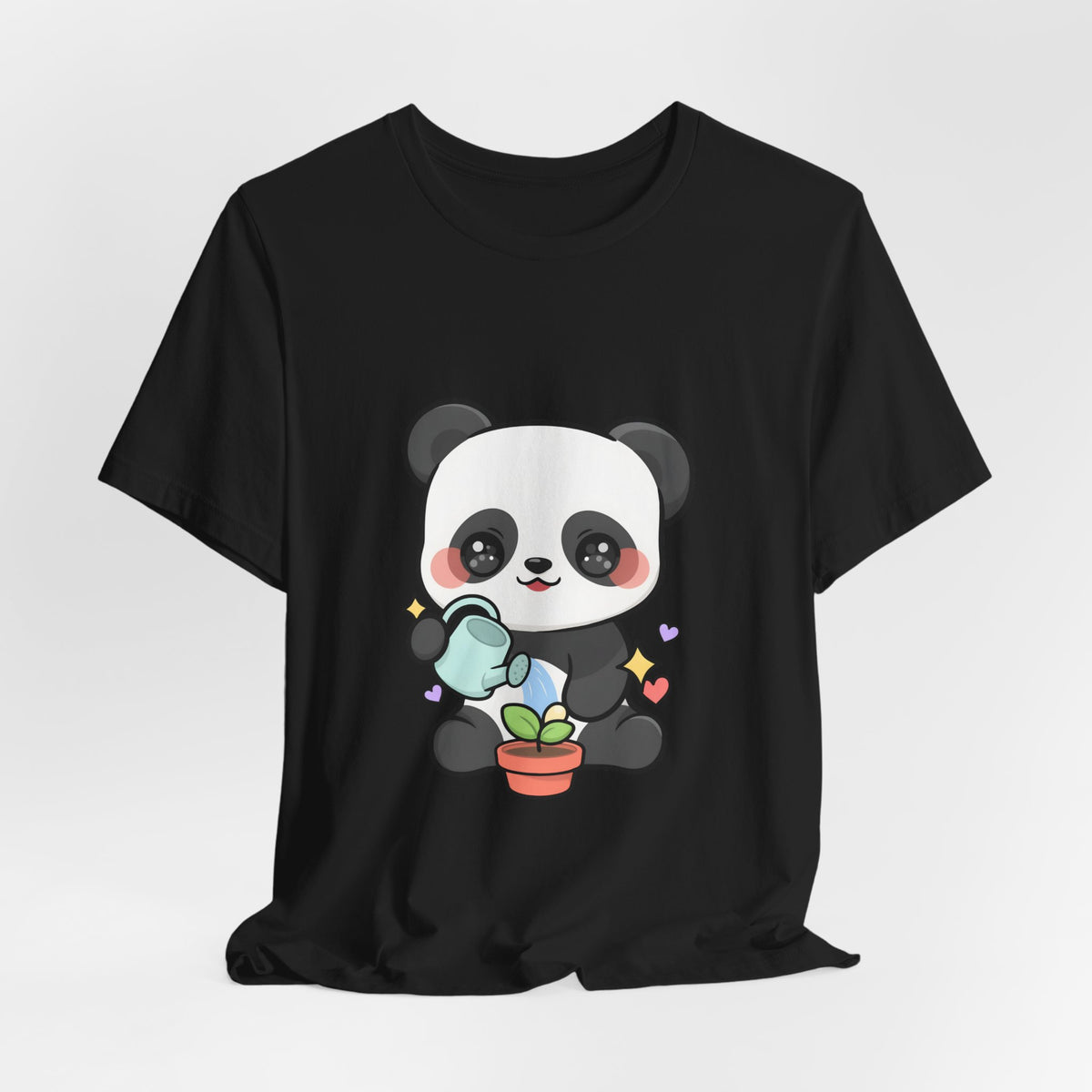 Kawaii Panda T-Shirt, Cute Plant Lover Gift