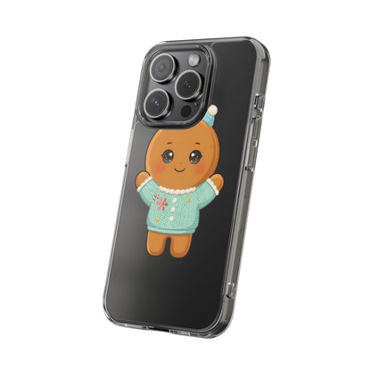 Kawaii Gingerbread Phone Case, Cute Christmas Sweater Cookie