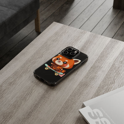 Red Panda Skateboard Phone Case, Cute Kawaii Style
