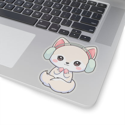 Kawaii Arctic Fox Sticker for Cozy Winter Vibes