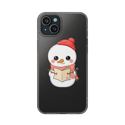 Kawaii Snowman Phone Case Reading to Santa