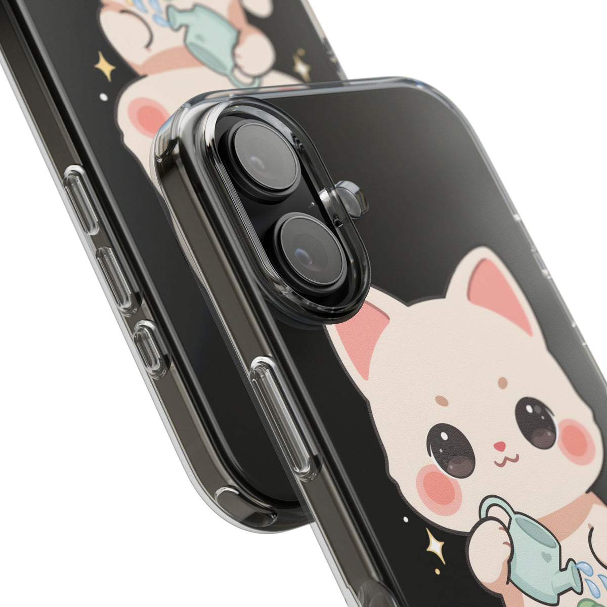 Kawaii Cat Phone Case, Cute Plant Lover Gift