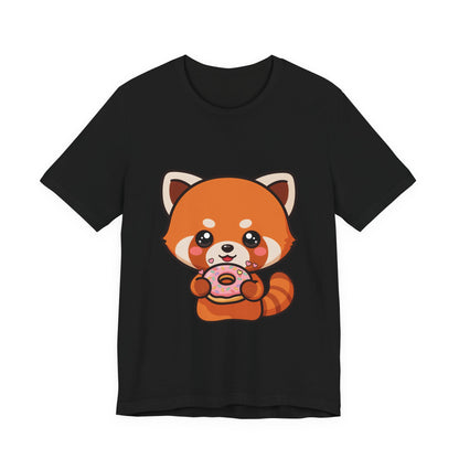 Red Panda Donut T-Shirt, Cute Kawaii Animal Tee