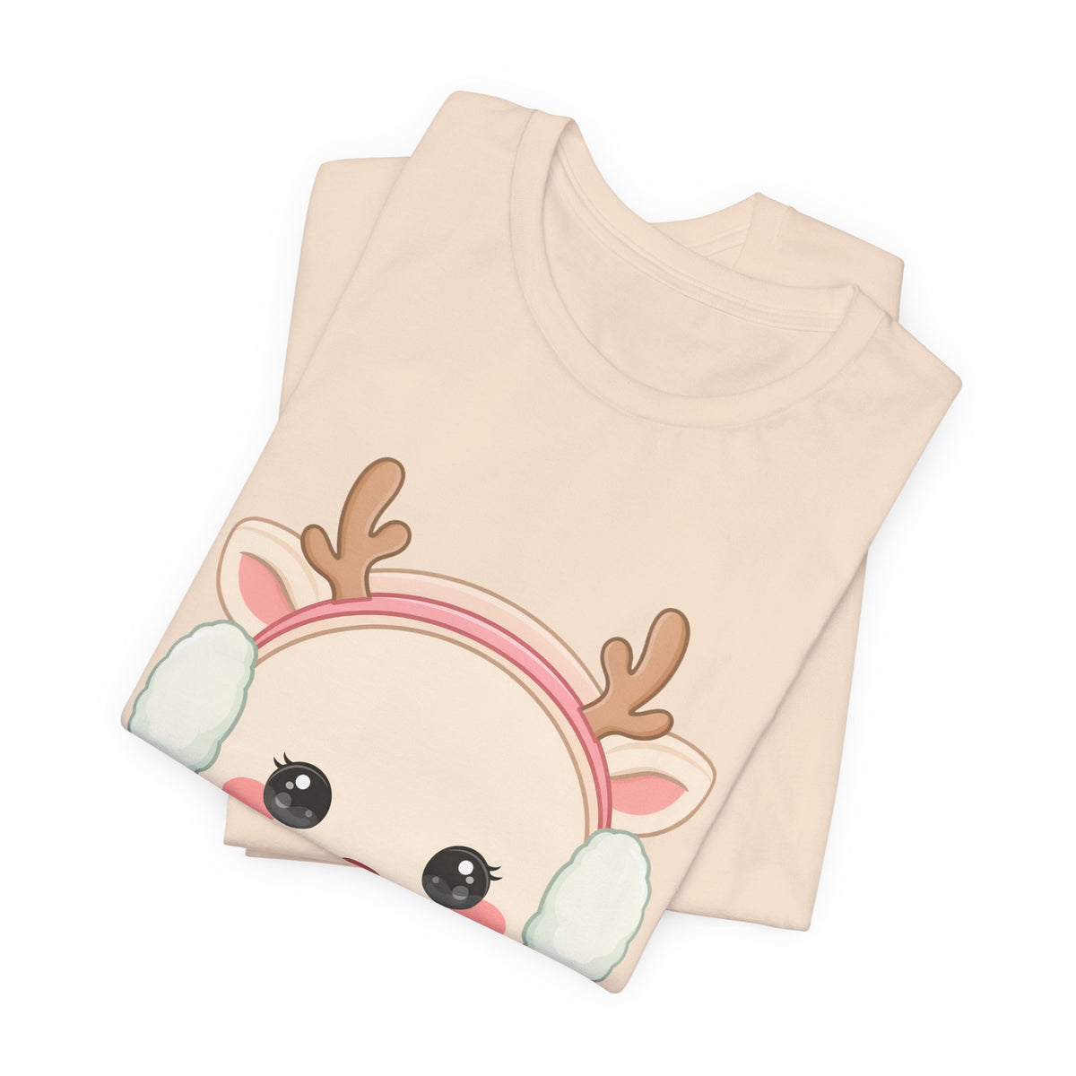 Kawaii Reindeer T-Shirt, Cute Winter Animal Tee