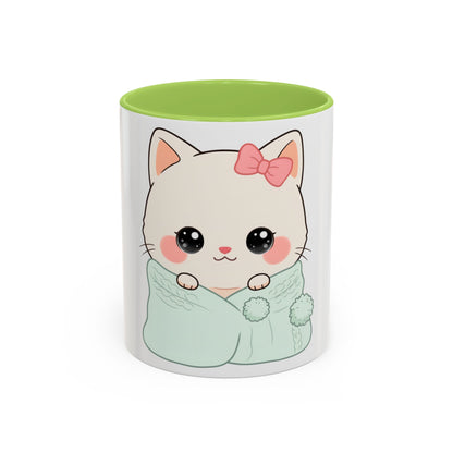 Cozy Cat Accent Mug for Kawaii Cat Lovers