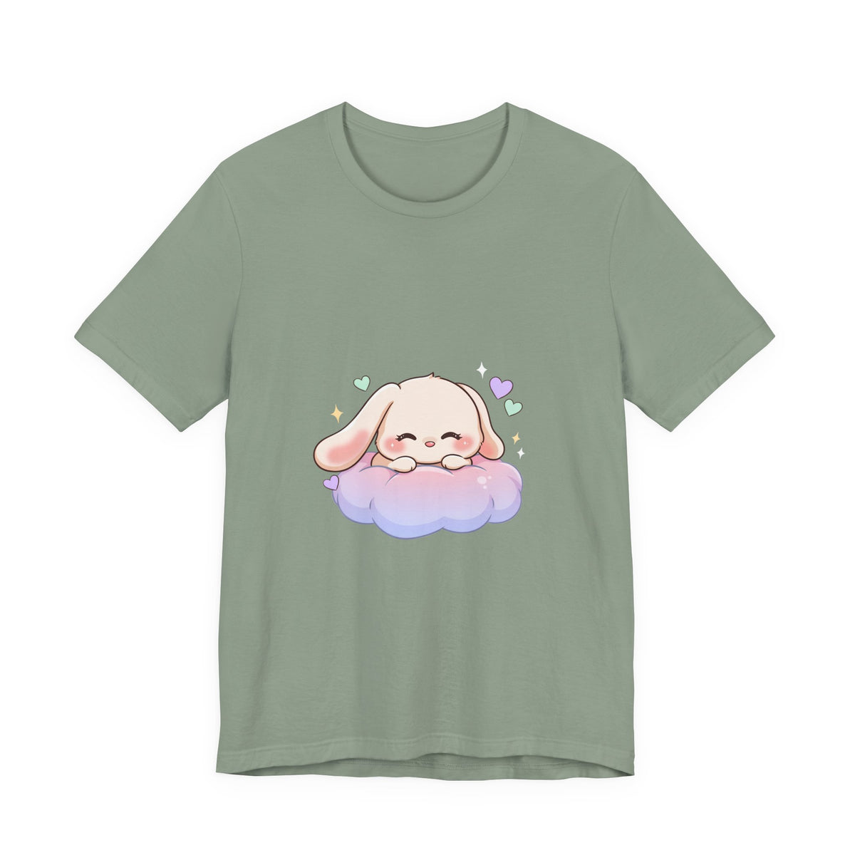 Kawaii Sleeping Bunny Tee, Cute Cloud Nap Unisex Shirt