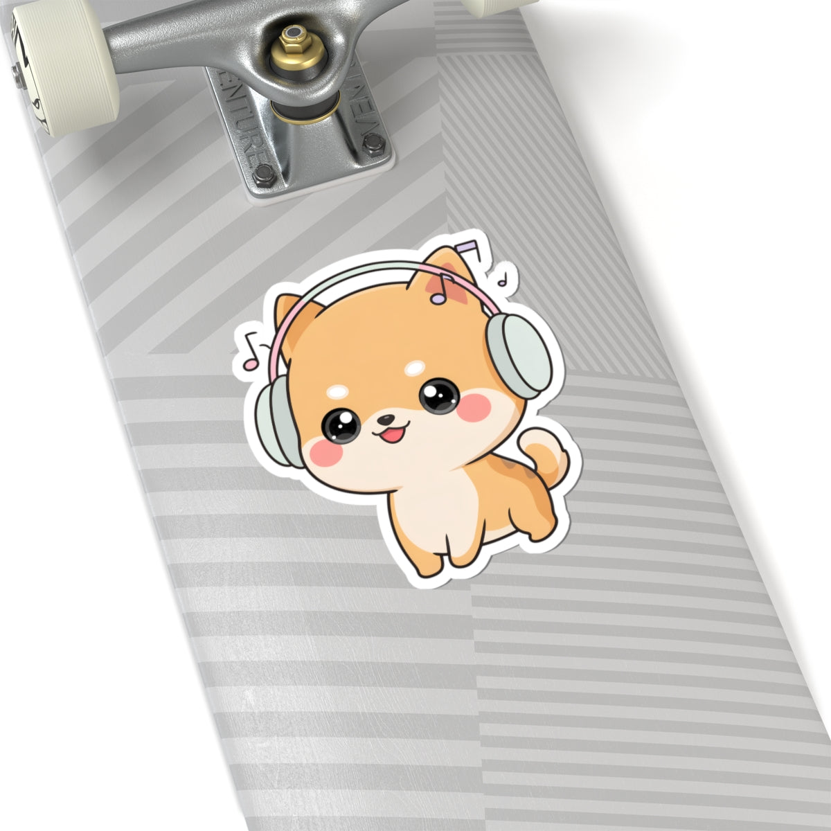 Kawaii Shiba Inu Music Sticker for Journals and Laptops