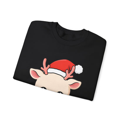 Kawaii Reindeer Christmas Sweatshirt, Cute Holiday Crewneck