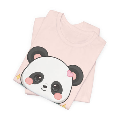 Kawaii Panda T-Shirt, Cozy Blanket Chibi Animal Tee
