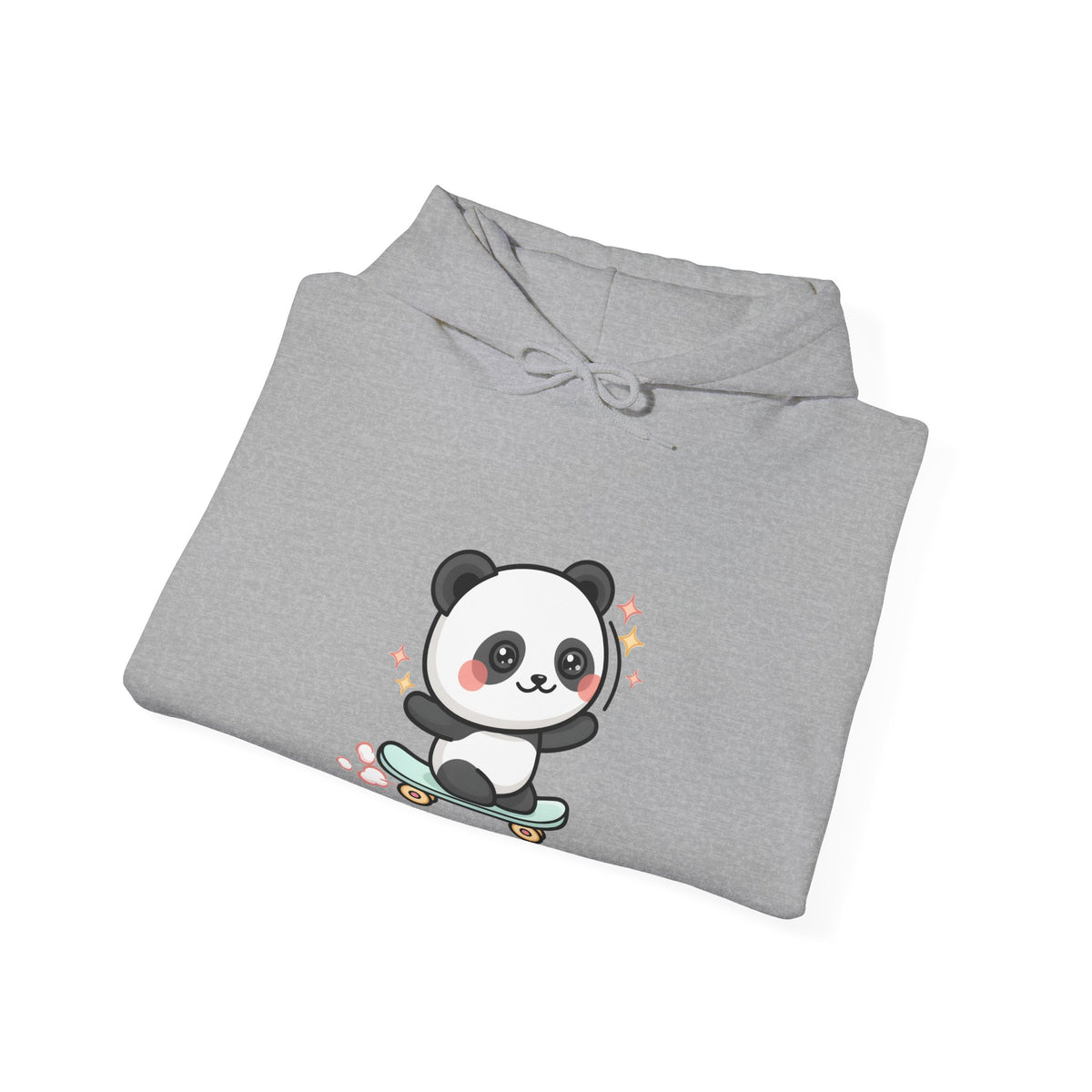 Kawaii Skateboard Panda Hoodie, Cute Chibi Animal Sweatshirt