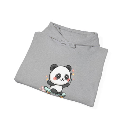 Kawaii Skateboard Panda Hoodie, Cute Chibi Animal Sweatshirt