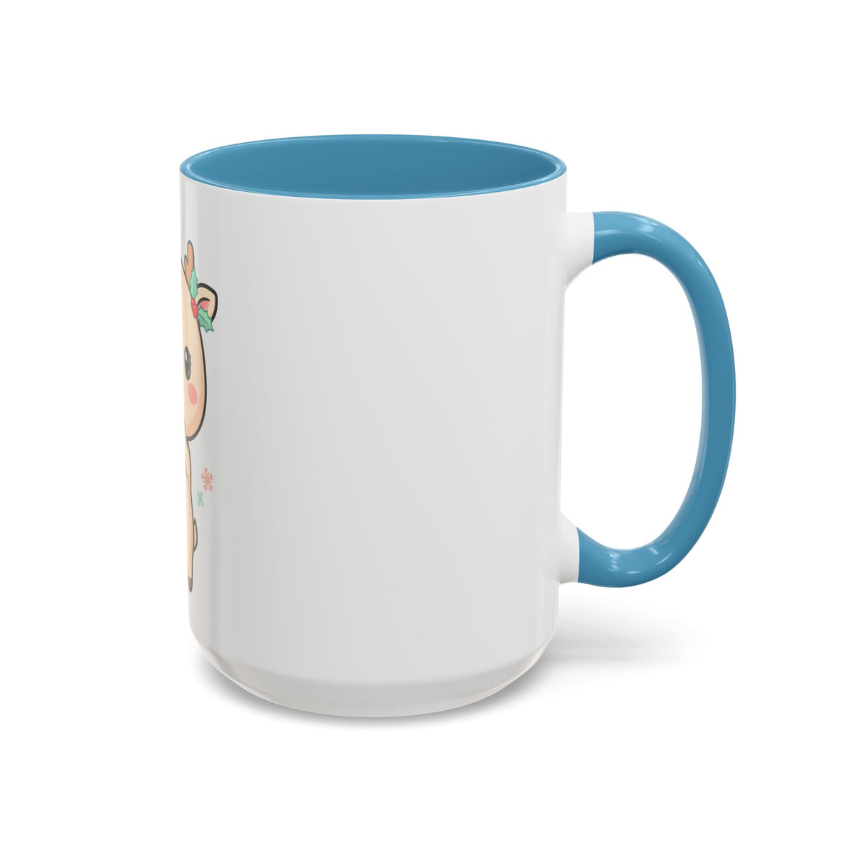 Kawaii Reindeer Christmas Accent Coffee Mug