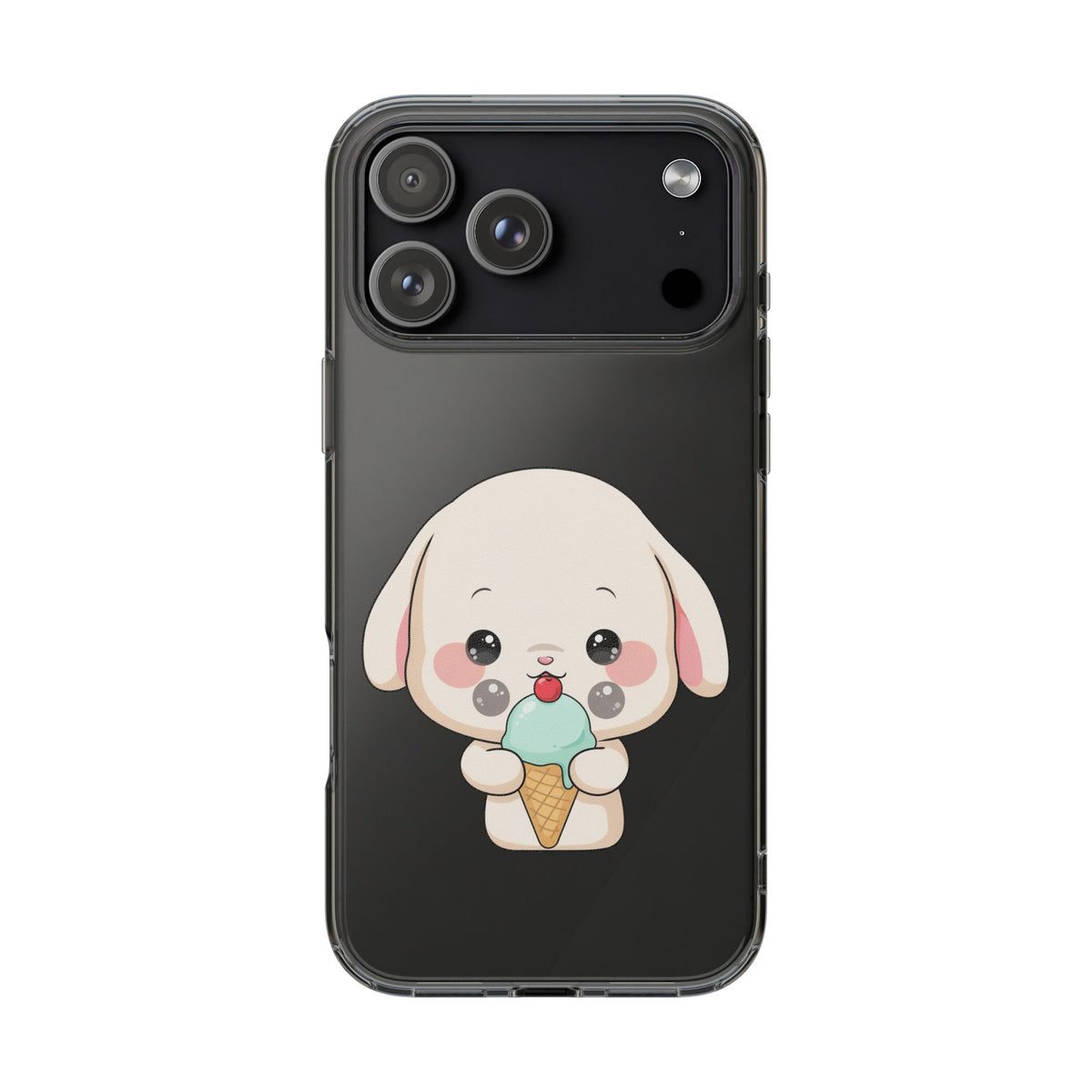 Kawaii Bunny Phone Case, Ice Cream Cutie Clear Case