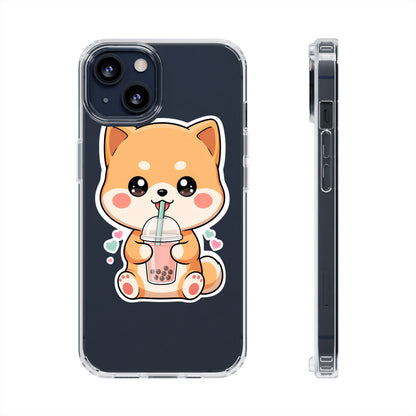 Kawaii Shiba Inu Phone Case for Bubble Tea Lovers