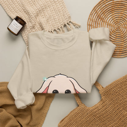 Kawaii Bunny Sweatshirt, Cute Crescent Moon Gift