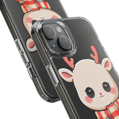 Christmas Reindeer Phone Case, Cute Kawaii Holiday Gift