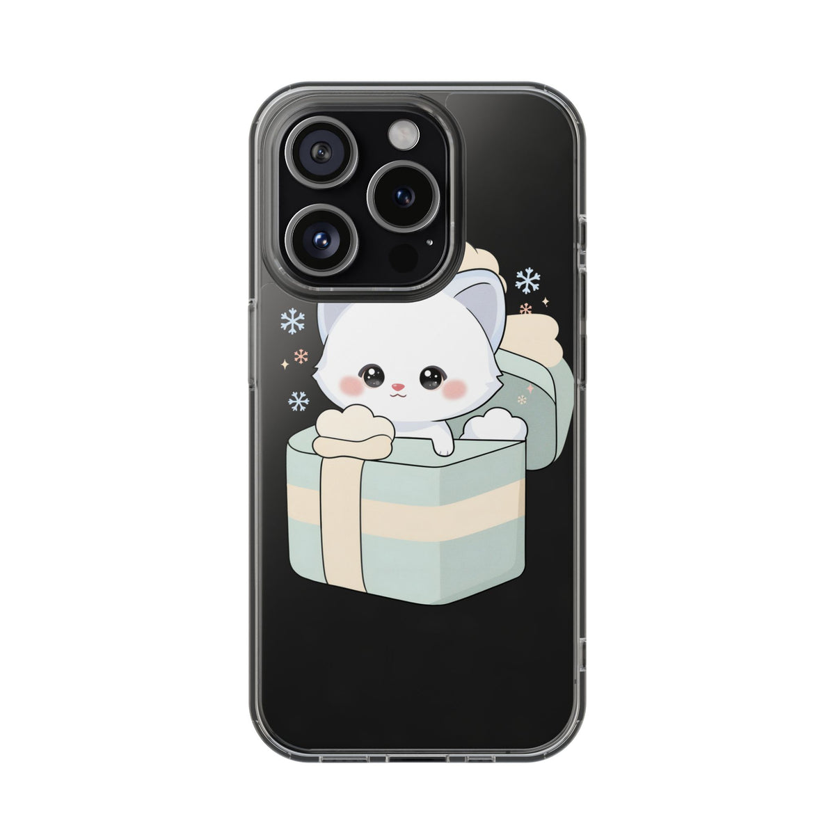 Kawaii Arctic Fox Clear Impact-Resistant Phone Case