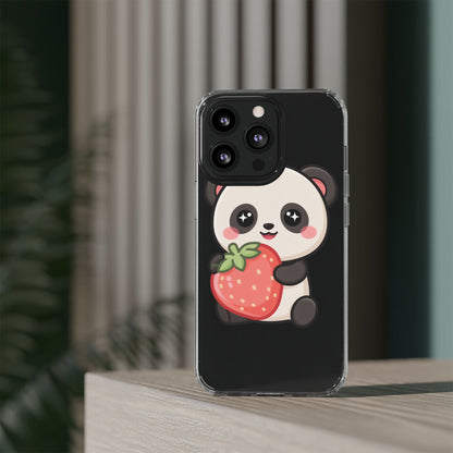 Kawaii Panda Phone Case, Sweet Strawberry Gift
