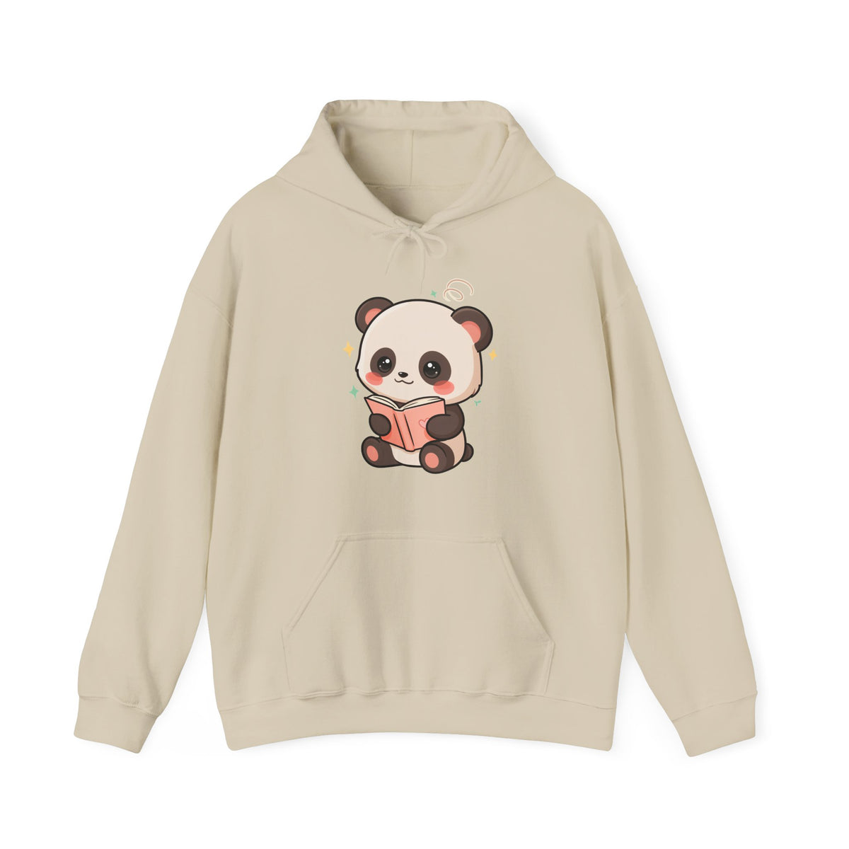 Kawaii Panda Reading Hoodie, Cozy Book Lover Sweatshirt