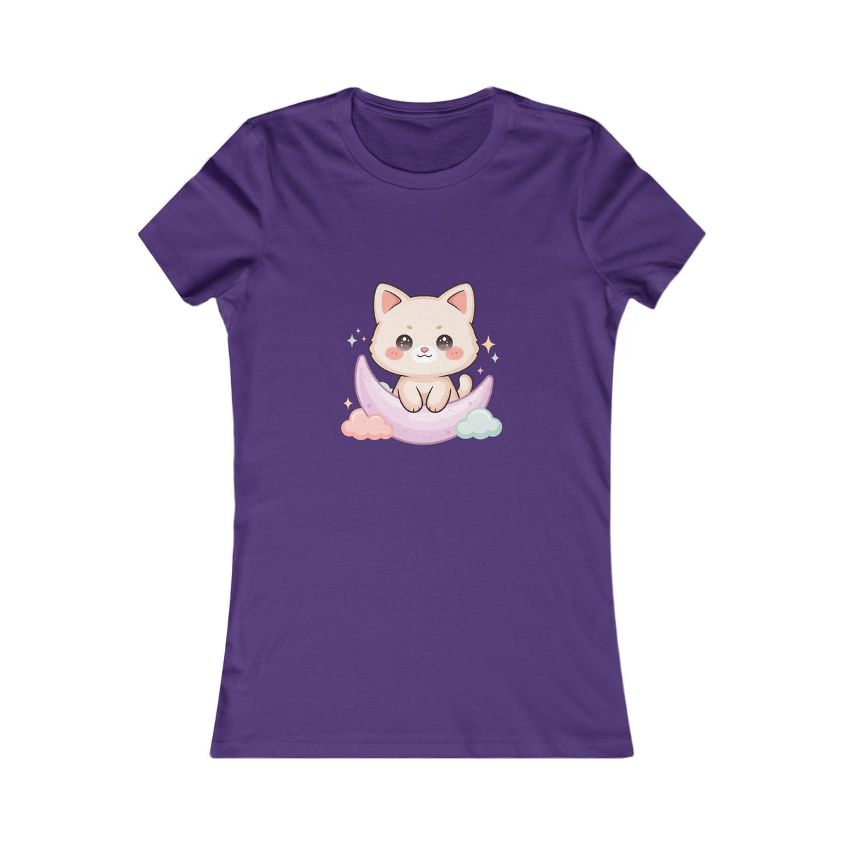 Kawaii Cat Moon T-Shirt for Dreamy Everyday Outings
