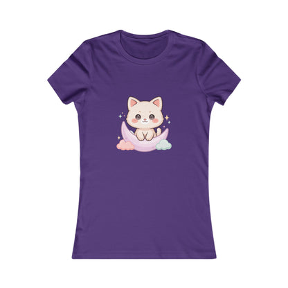 Kawaii Cat Moon T-Shirt for Dreamy Everyday Outings