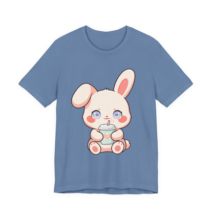 Kawaii Bunny Coffee T-Shirt: Cute Latte Lover Tee