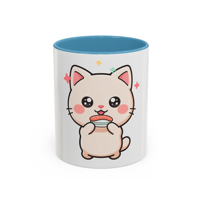 Kawaii Cat Sushi Mug, Cute Accent Coffee Mug